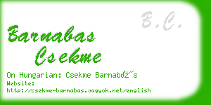 barnabas csekme business card